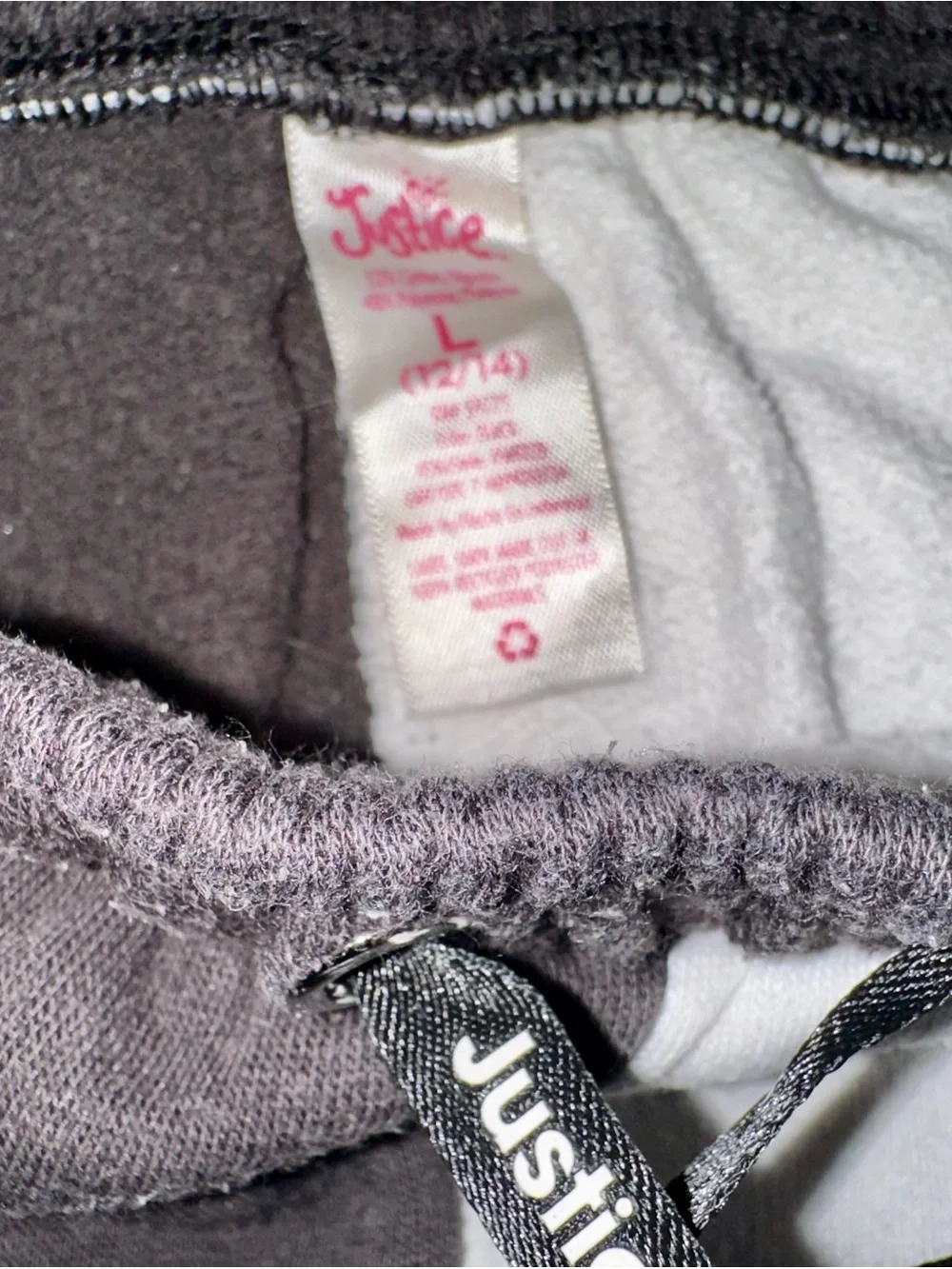 Justice white joggers